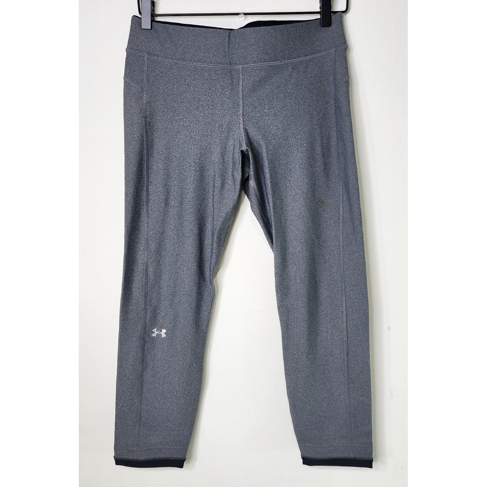 Under‎ Armour Womens Size Large Gray HeatGear Logo Compression Ankle Leggings